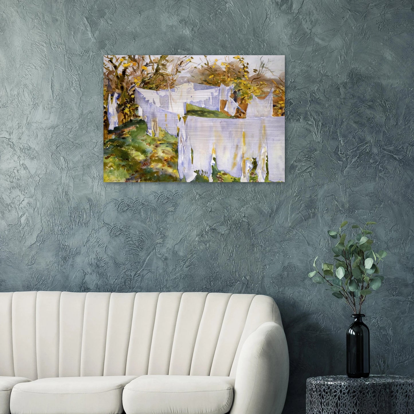 La Biancheria - John Singer Sargent Brushed Aluminum Print - 70x100 cm / 28x40 inches | John Singer Sargent Aluminum Print | John Singer Sargent Prints