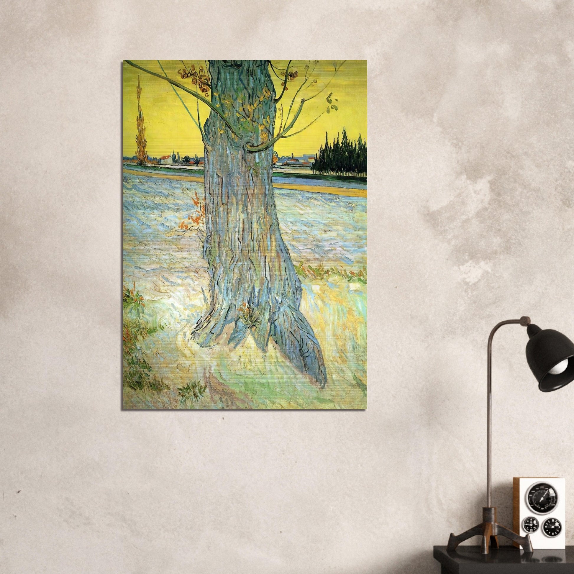 Trunk of an Old Yew Tree - Vincent van Gogh Brushed Aluminum Print - 70x100 cm / 28x40 inches | Vincent van Gogh Aluminum Print | Vincent van Gogh Prints