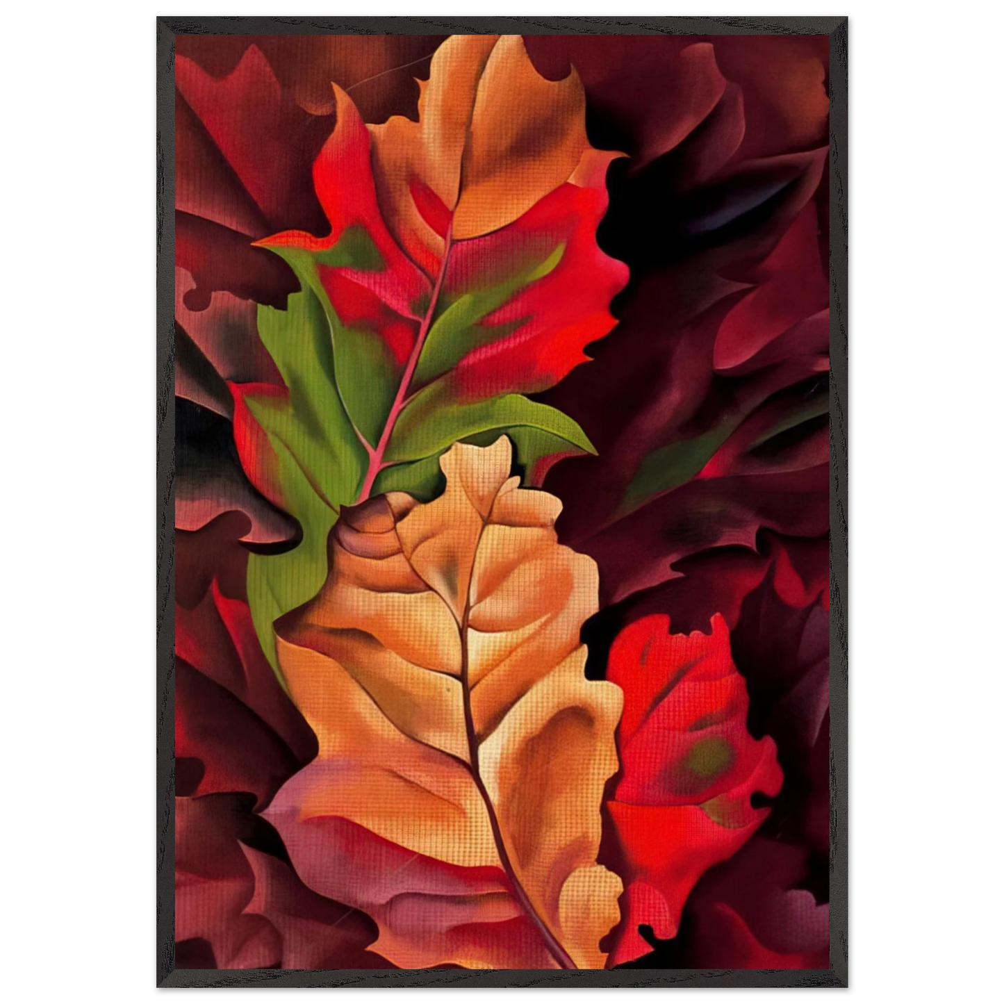 Autumn Leaves - Lake George NY - Georgia OKeeffe 70x100 cm / 28x40 inches Framed Art Print – Black Wooden Frame