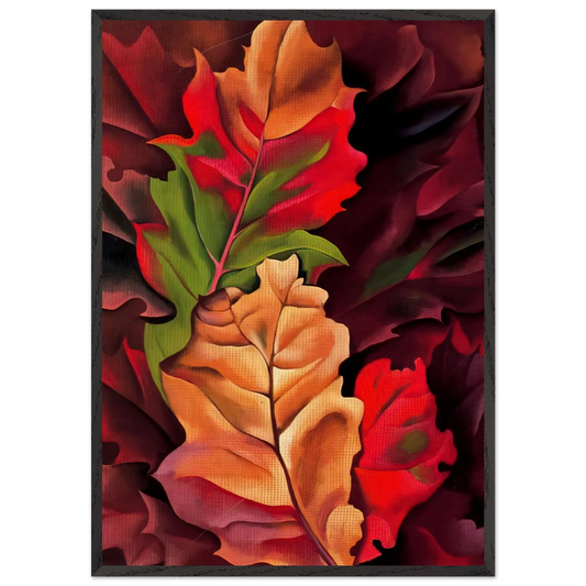 Autumn Leaves - Lake George NY - Georgia OKeeffe 70x100 cm / 28x40 inches Framed Art Print – Black Wooden Frame