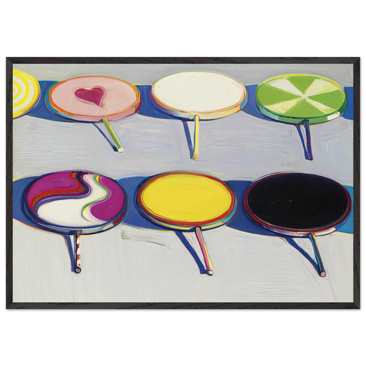 Seven Suckers - 1970 - Wayne Thiebaud Framed Art Print – Black Wooden Frame - Default Title - -Framed Art Print