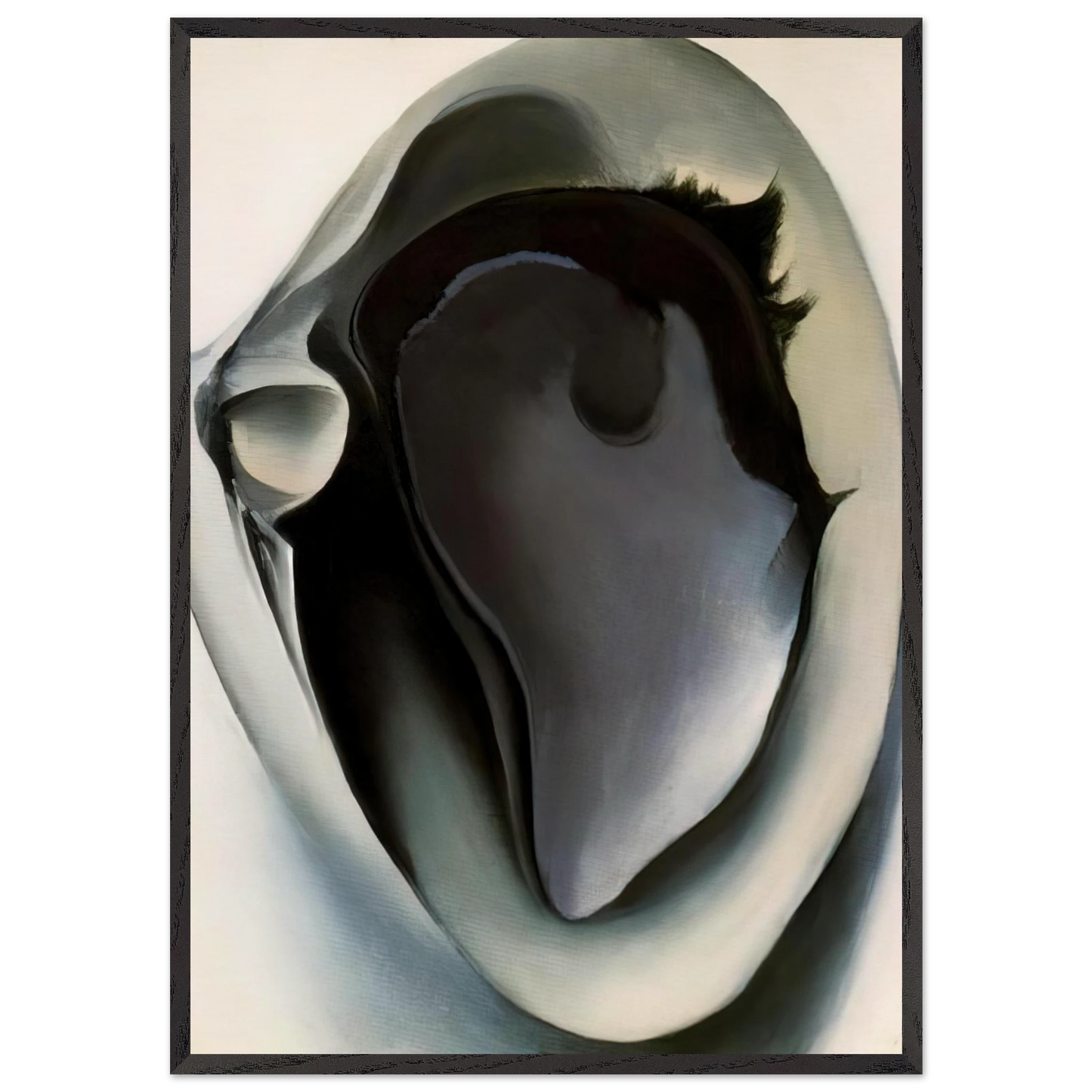 Clam and mussel - Georgia OKeeffe 70x100 cm / 28x40 inches Framed Art Print – Black Wooden Frame