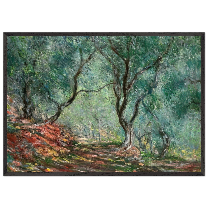The Olive Tree Wood In The Moreno Garden - claude monet 70x100 cm / 28x40 inches Framed Art Print – Black Wooden Frame