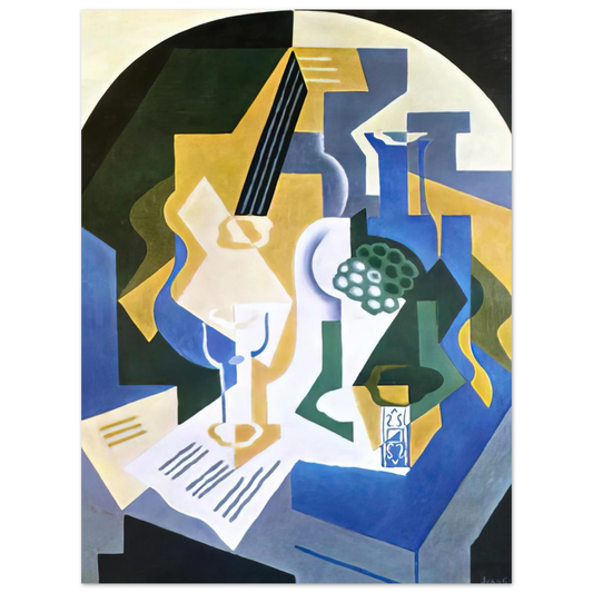 Juan Gris - STILL LIFE WITH FRUIT BOWL AND MANDOLIN 1919 Fine Art Poster - Default Title