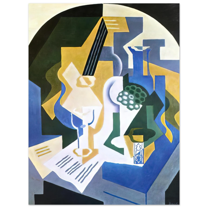 Juan Gris - STILL LIFE WITH FRUIT BOWL AND MANDOLIN 1919  75x100 cm / 30x40inches Fine Art Poster