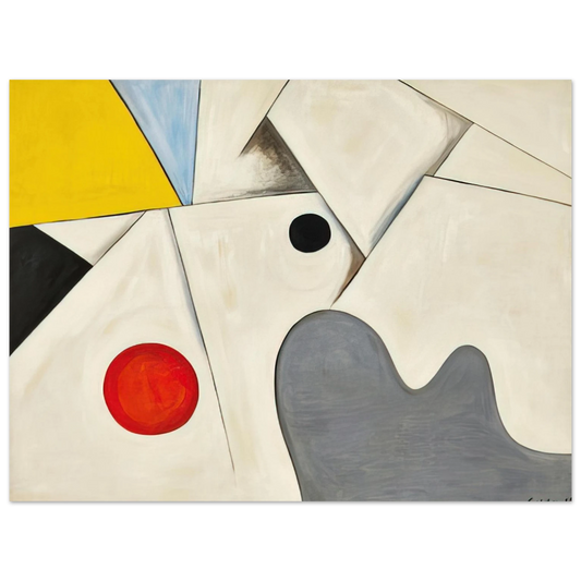 Alexander Calder - WHITE FIELDS 1955 Fine Art Poster - 13x18 cm / 5x7 inches