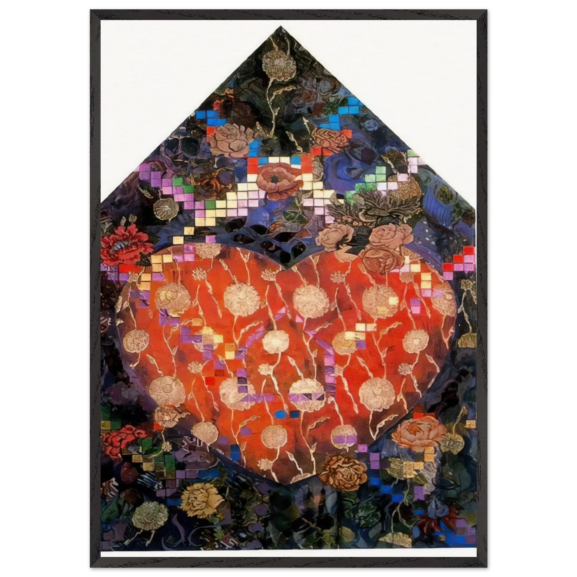 Heartfelt - PD Pattern and Decoration - Miriam Schapiro 70x100 cm / 28x40 inches Framed Art Print – Black Wooden Frame