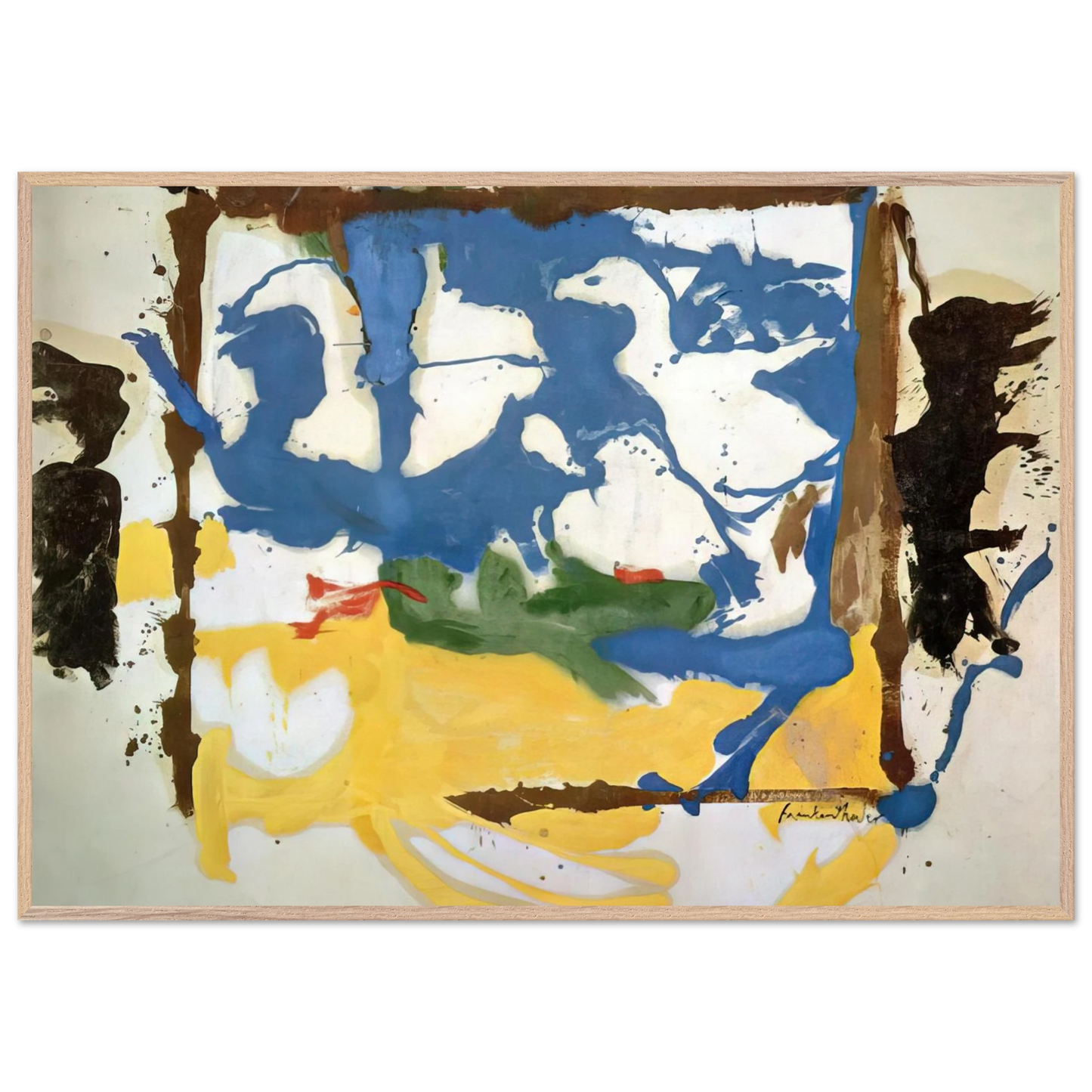 Helen Frankenthaler - Swan Lake #2 - 1961 Wall art - 30x40 cm / 12x16 inches - Premium Wooden Framed Poster With Fine Art Paper - White frame
