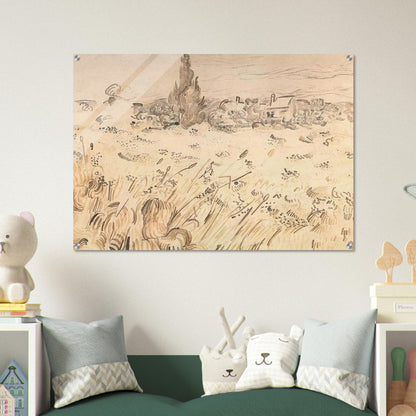 Wheat Field with Cypresses - Vincent van Gogh Acrylic Print - 70x100 cm / 28x40″ inches