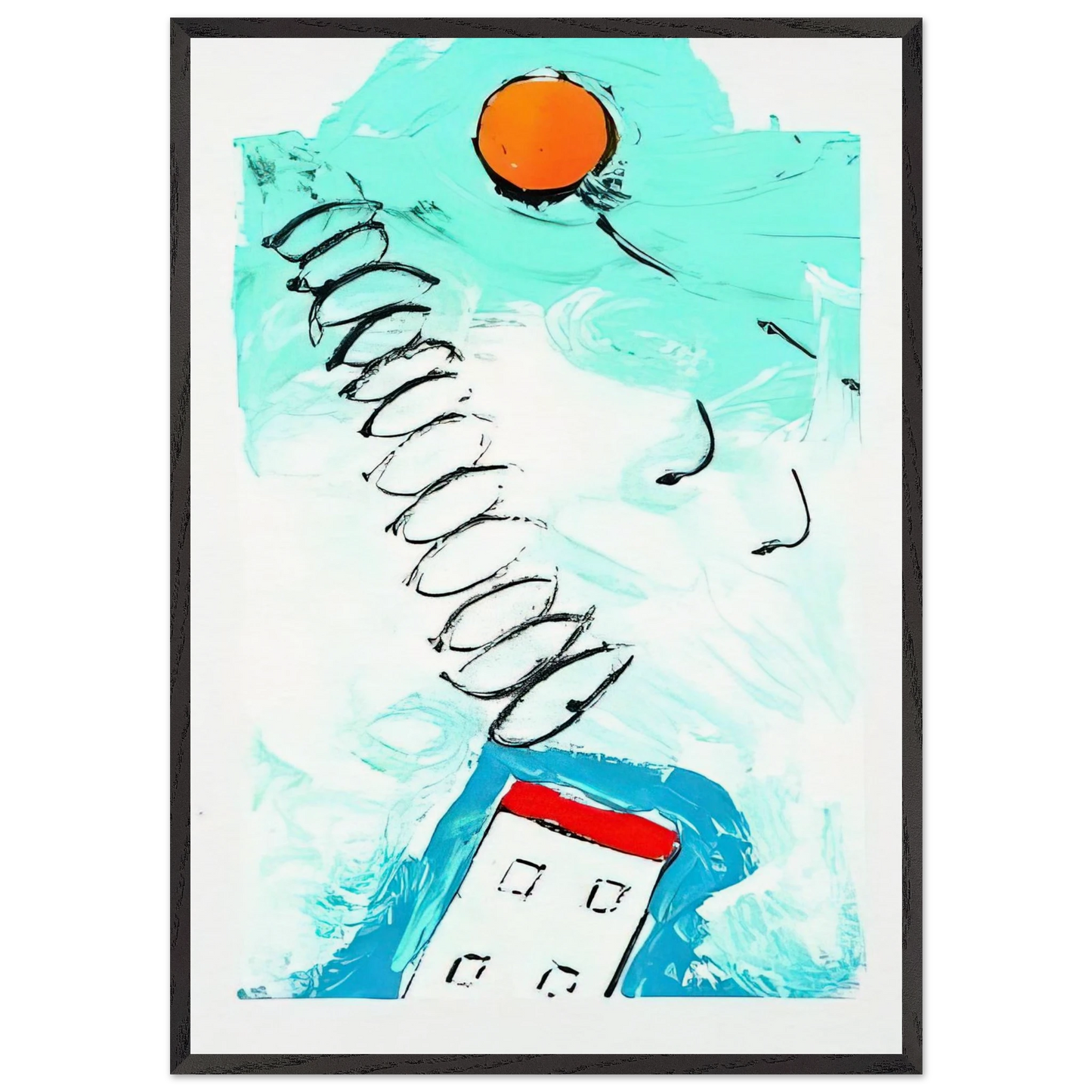 Untitled - 1990 N2 - Mario Schifano Framed Art Print – Black Wooden Frame - Default Title - -Framed Art Print