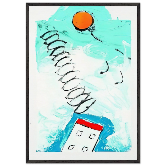 Untitled - 1990 N2 - Mario Schifano Framed Art Print – Black Wooden Frame - Default Title - -Framed Art Print