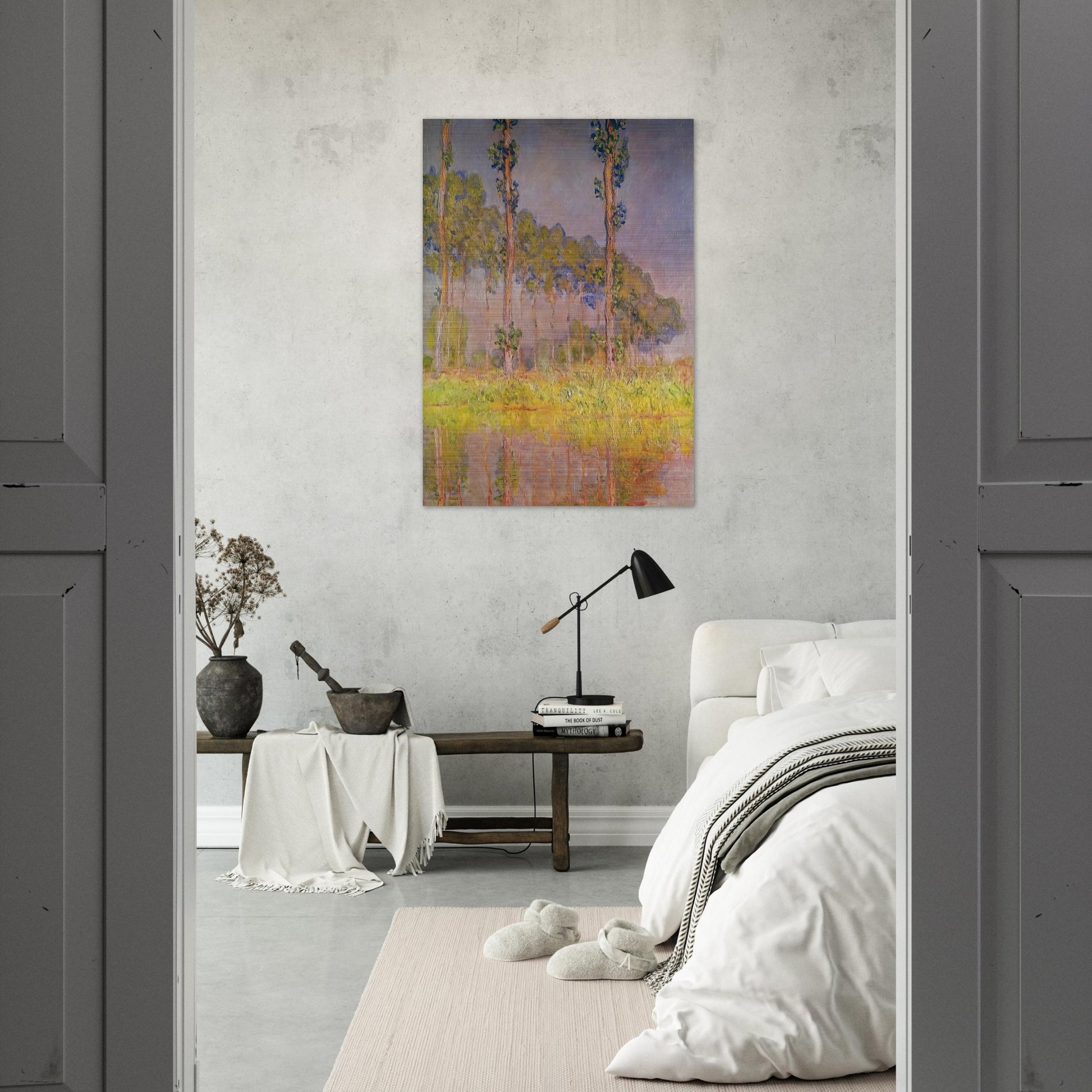 Three Trees in Spring - claude monet Brushed Aluminum Print - 70x100 cm / 28x40 inches | claude monet Aluminum Print | claude monet Prints
