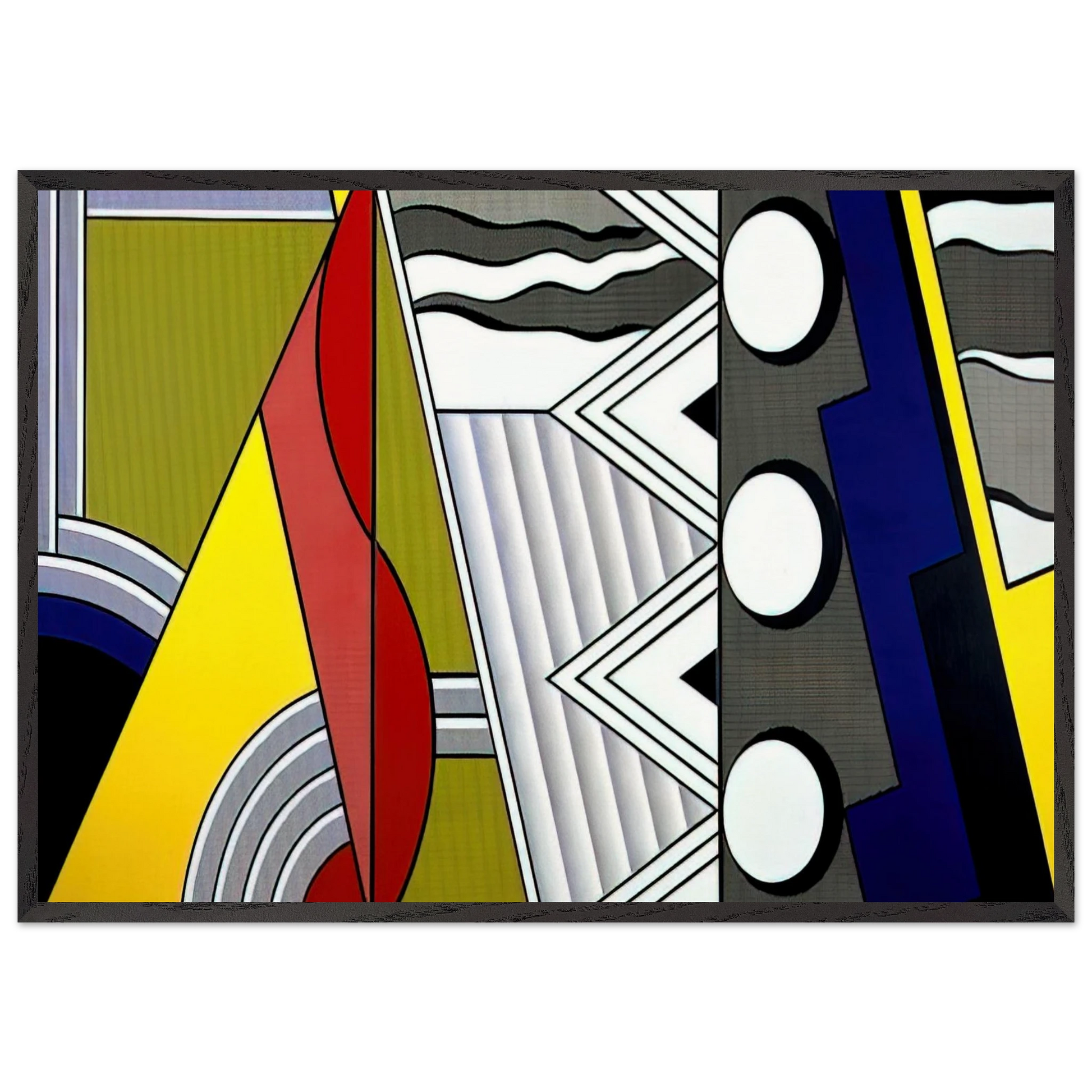 MODERN PAINTING WITH CLEF 1967 - Roy Lichtenstein Framed Art Print – Black Wooden Frame - Default Title - -Framed Art Print