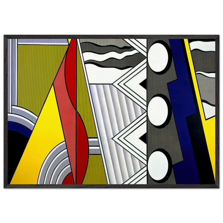 MODERN PAINTING WITH CLEF 1967 - Roy Lichtenstein 70x100 cm / 28x40 inches Framed Art Print – Black Wooden Frame