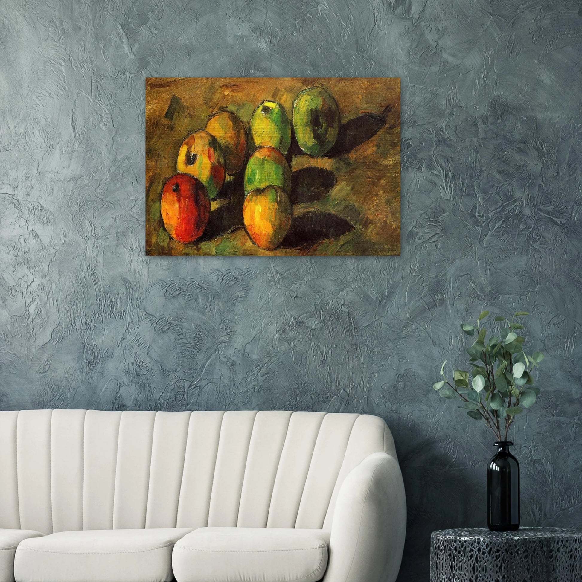 Still life with seven apples - Paul Cézanne Brushed Aluminum Print - 70x100 cm / 28x40 inches | Paul Cézanne Aluminum Print | Paul Cézanne Prints