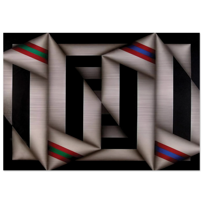 Omelemo II - 1981 - Omar Rayo Brushed Aluminum Print - 70x100 cm / 28x40 inches | Omar Rayo Aluminum Print | Omar Rayo Prints