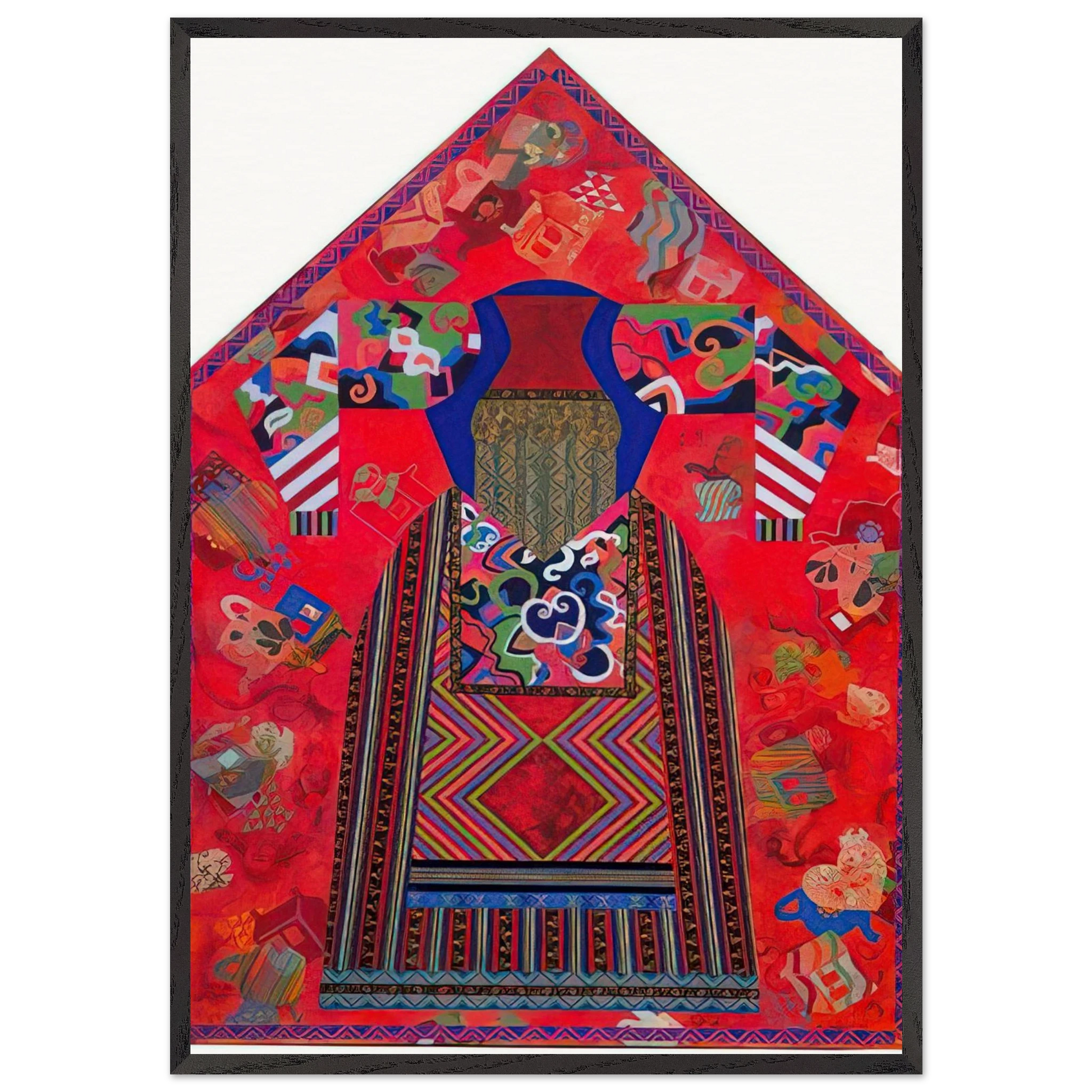 The Poet - Feminist Art PD Pattern and Decoration - Miriam Schapiro Framed Art Print – Black Wooden Frame - Default Title - -Framed Art Print