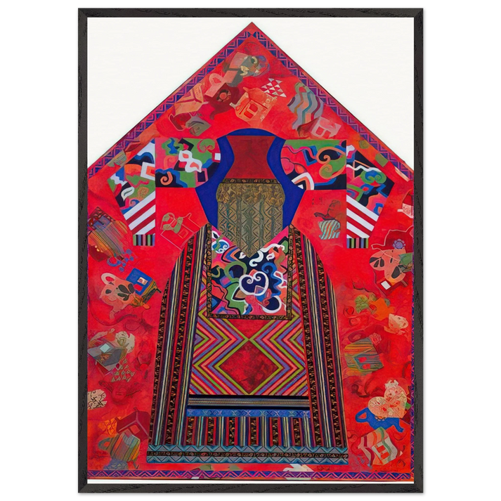 The Poet - Feminist Art PD Pattern and Decoration - Miriam Schapiro 70x100 cm / 28x40 inches Framed Art Print – Black Wooden Frame