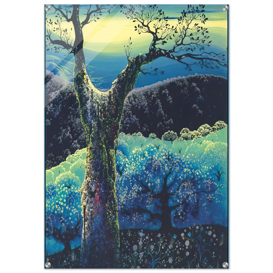 Orchard in Bloom - Eyvind Earle Acrylic Print - 70x100 cm / 28x40″ inches | Eyvind Earle Wall Art | Eyvind Earle Prints
