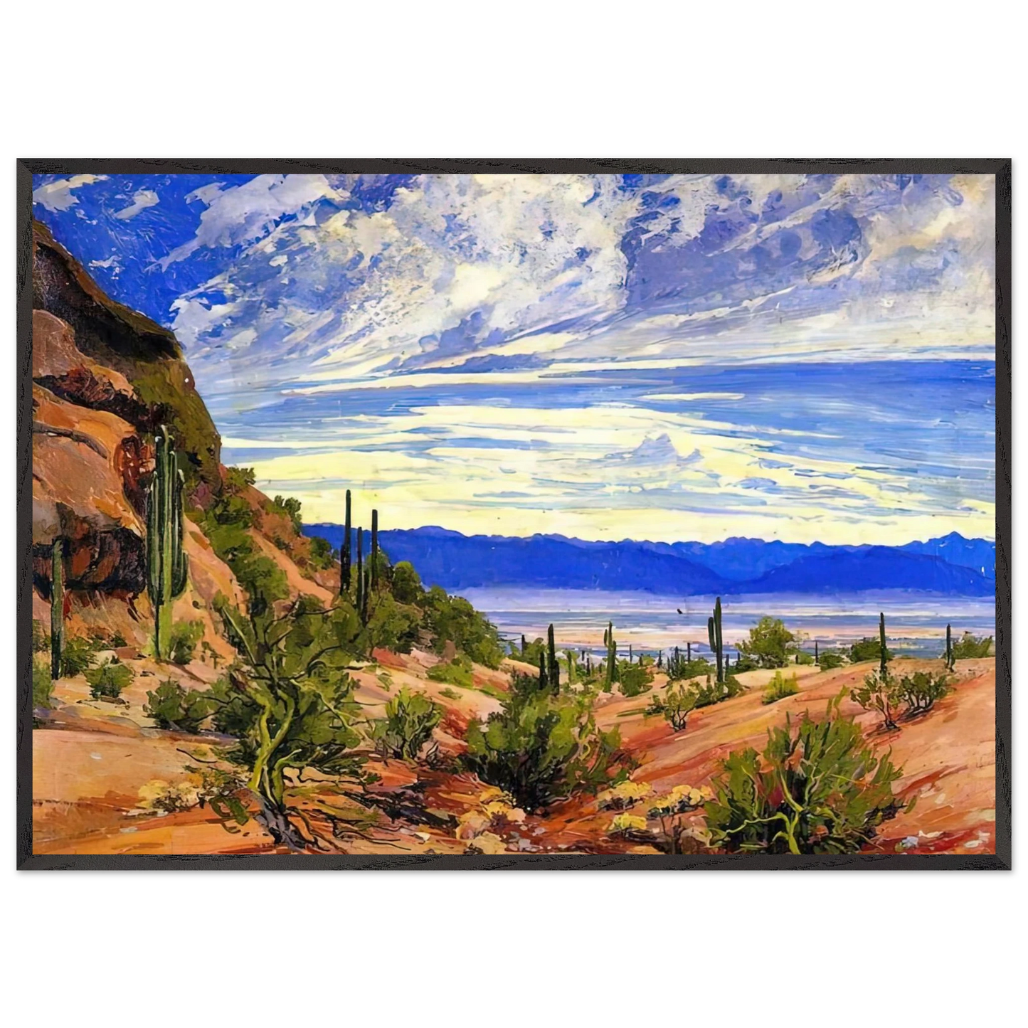 Maynard Dixon - WASHOE WICKIUP 1919 Wall art - 15x20 cm / 6x8 Inches - Premium Wooden Framed Poster With Fine Art Paper - Black frame