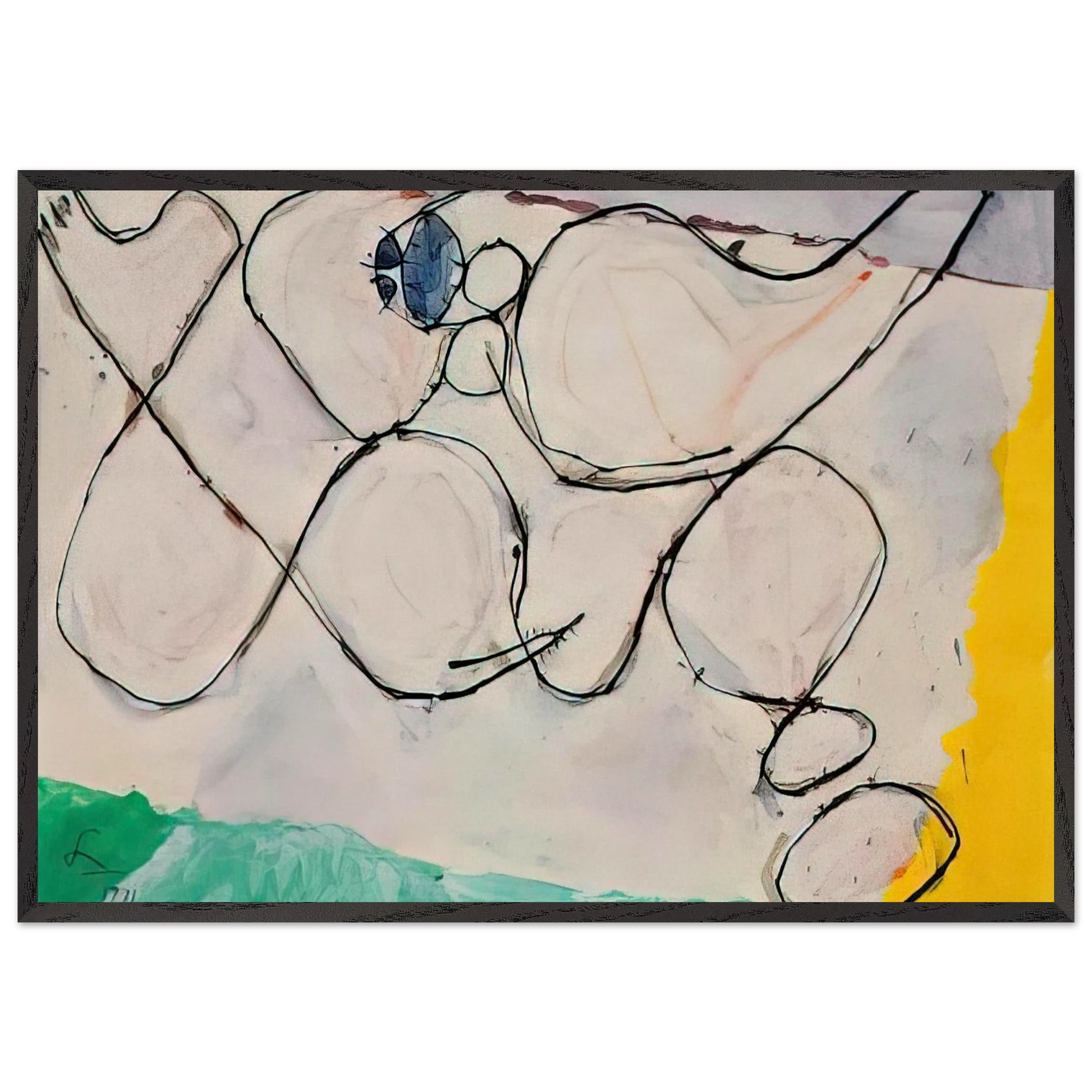 Untitled - 1971 N10 - Frank Lobdell Framed Art Print – Black Wooden Frame - Default Title - -Framed Art Print