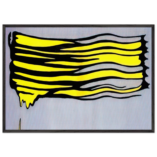 YELLOW BRUSHSTROKE II 1965 - Roy Lichtenstein Framed Art Print – Black Wooden Frame - Default Title - -Framed Art Print