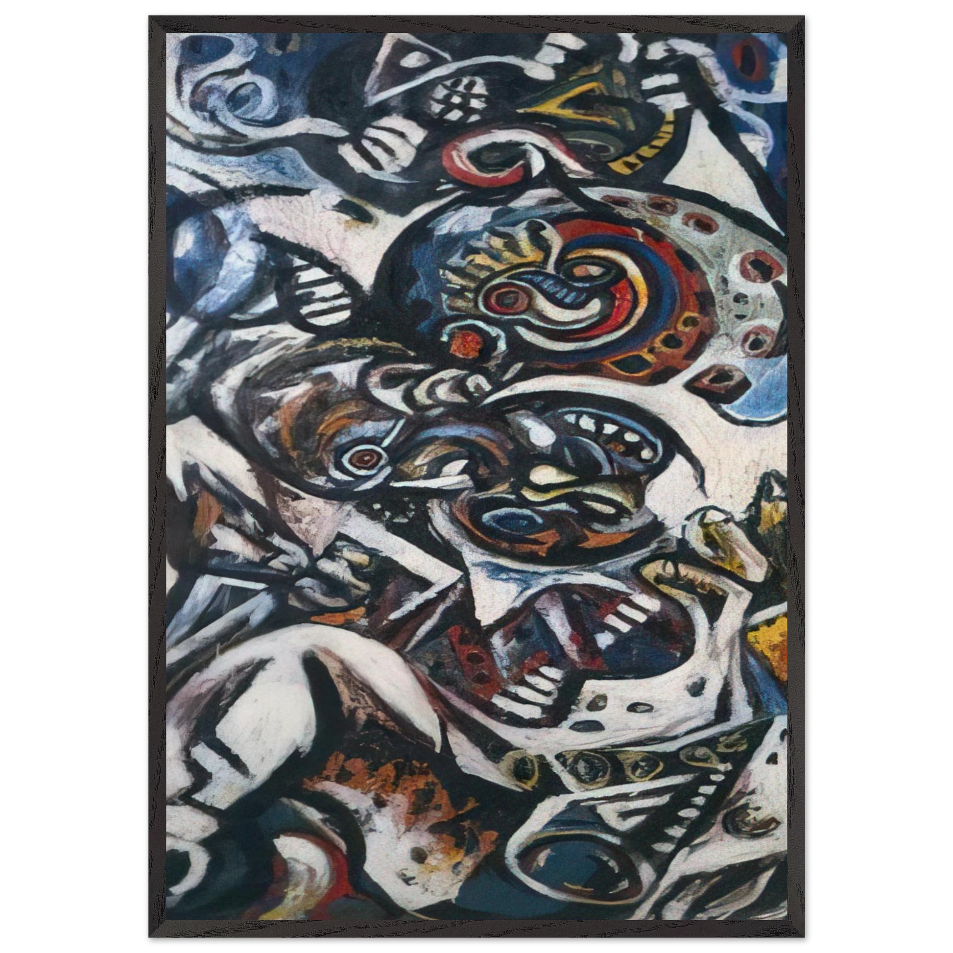 Birth N2 - Jackson Pollock Framed Art Print – Black Wooden Frame - Default Title - -Framed Art Print