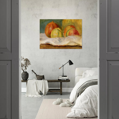 Still Life with Apples and Pomegranates - Pierre-Auguste Renoir Brushed Aluminum Print - 70x100 cm / 28x40 inches | Pierre-Auguste Renoir Aluminum Print | Pierre-Auguste Renoir Prints