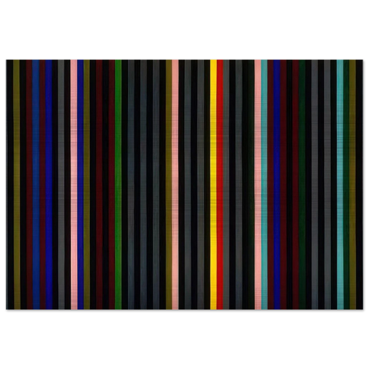 Black Grey Beat - 1964 - Gene Davis Brushed Aluminum Print - 70x100 cm / 28x40 inches | Gene Davis Aluminum Print | Gene Davis Prints
