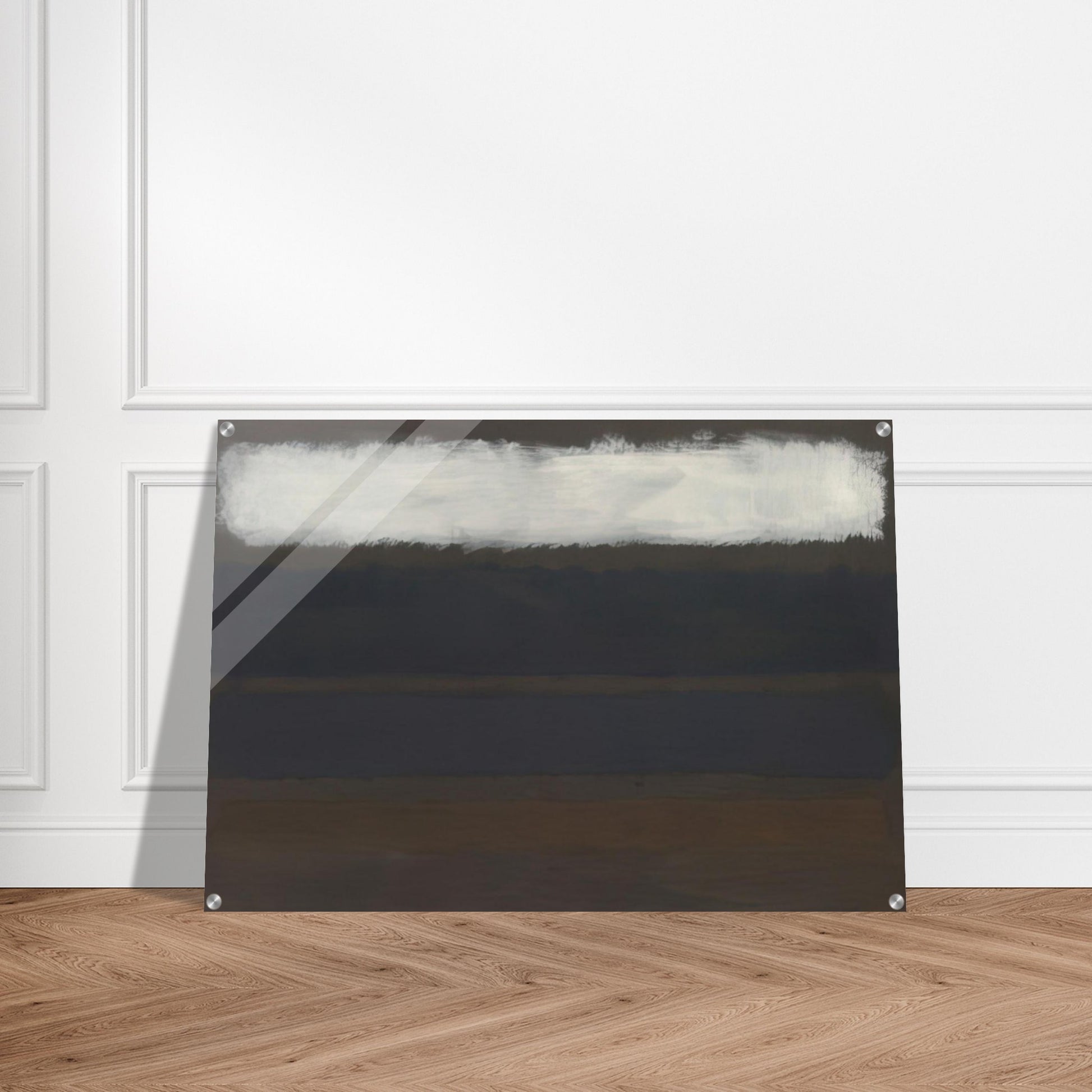 No. 14 Horizontals, White over Darks - 1961 - Mark Rothko Acrylic Print - 70x100 cm / 28x40″ inches | Mark Rothko Wall Art | Mark Rothko Prints