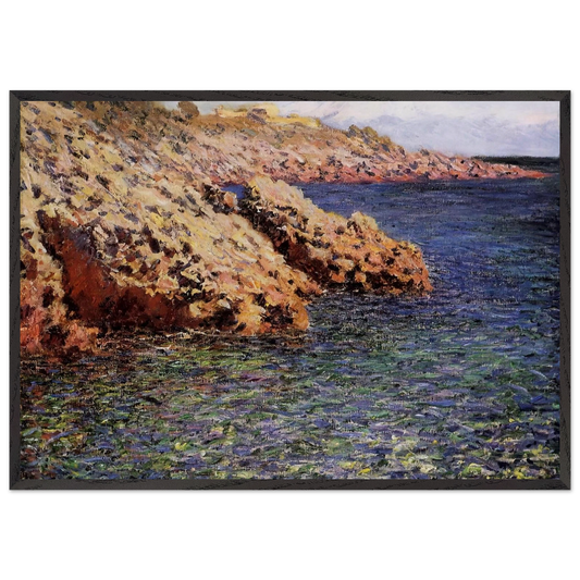 Rocks on the Mediterranean Coast - claude monet Framed Art Print – Black Wooden Frame - Default Title - -Framed Art Print