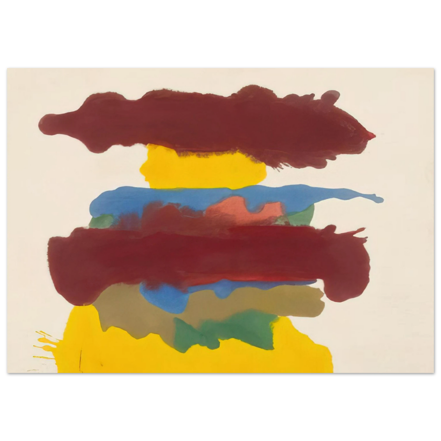 Helen Frankenthaler - Weather Change - 1963 Wall art - 45x60 cm / 18x24 inches - Premium Wooden Framed Poster With Fine Art Paper - Wood frame