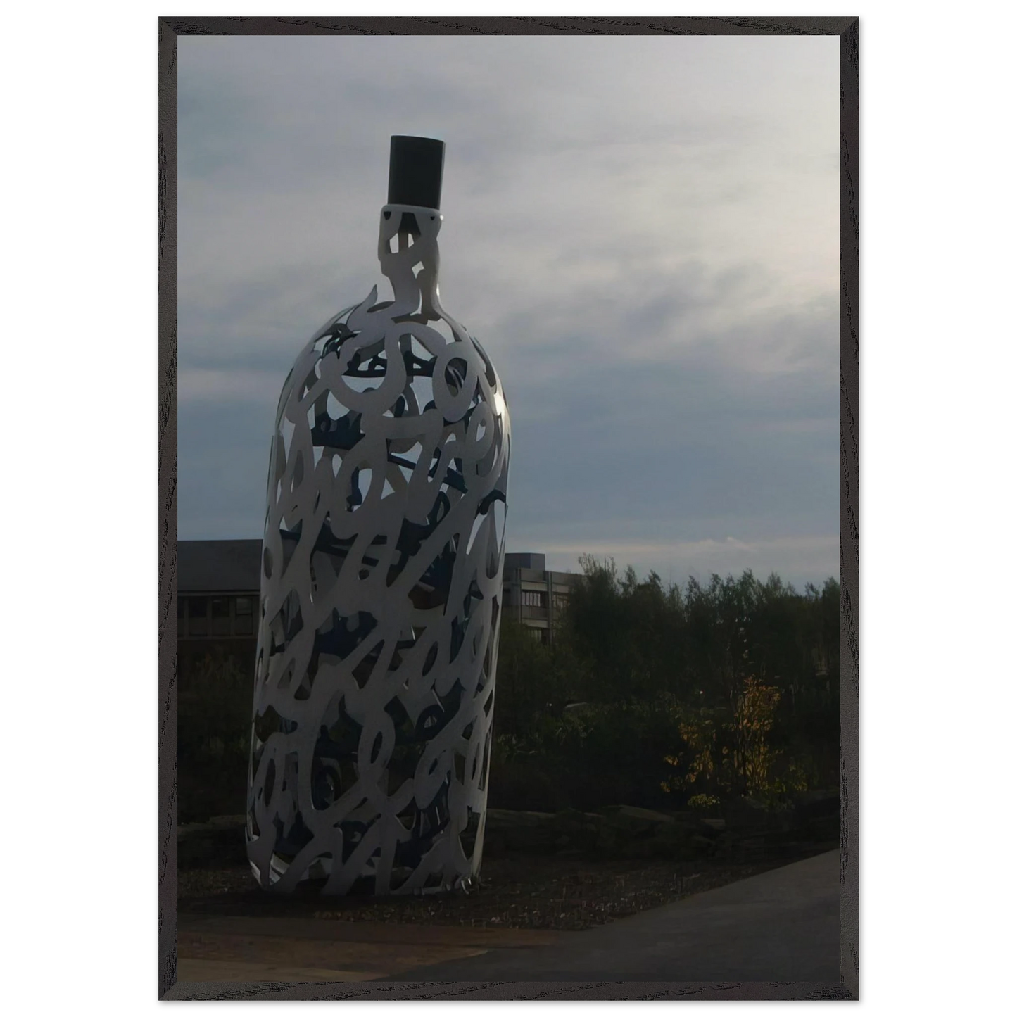 THE BOTTLE OF NOTES 1993 - Claes Oldenburg Framed Art Print – Black Wooden Frame - Default Title - -Framed Art Print