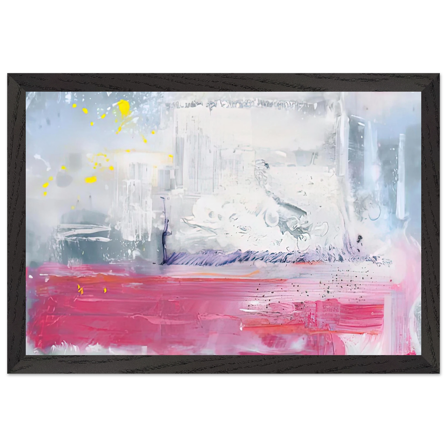 Helen Frankenthaler - Hot Ice, 1990- Wall Art - 60x80 cm / 24x32 inches - Premium Wooden Framed Poster With Fine Art Paper - Wood frame