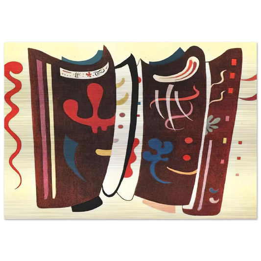 BROWN WITH SUPPLEMENT 1935 - Wassily Kandinsky Brushed Aluminum Print - 70x100 cm / 28x40 inches | Wassily Kandinsky Aluminum Print | Wassily Kandinsky Prints