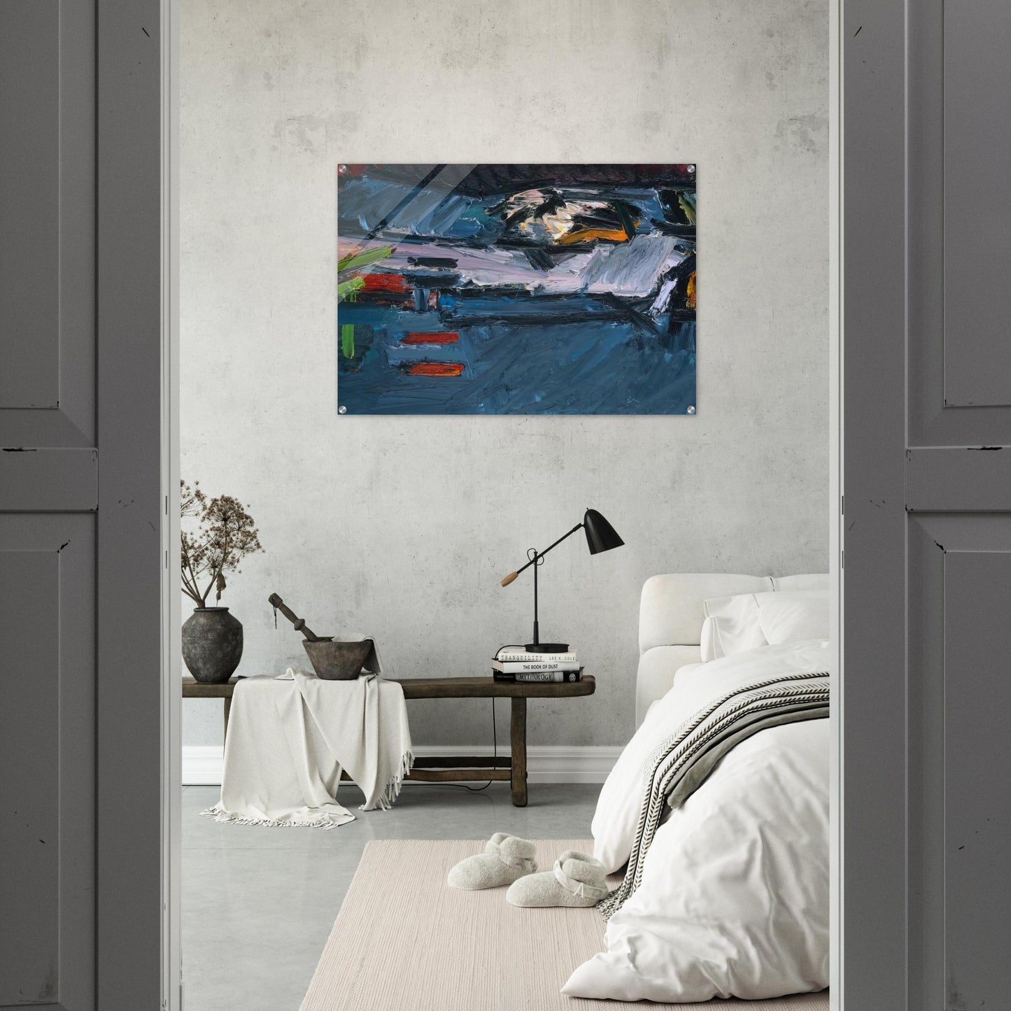 FIGURE ON A BED 1970 - Frank Auerbach Acrylic Print - 70x100 cm / 28x40″ inches | Frank Auerbach Wall Art | Frank Auerbach Prints