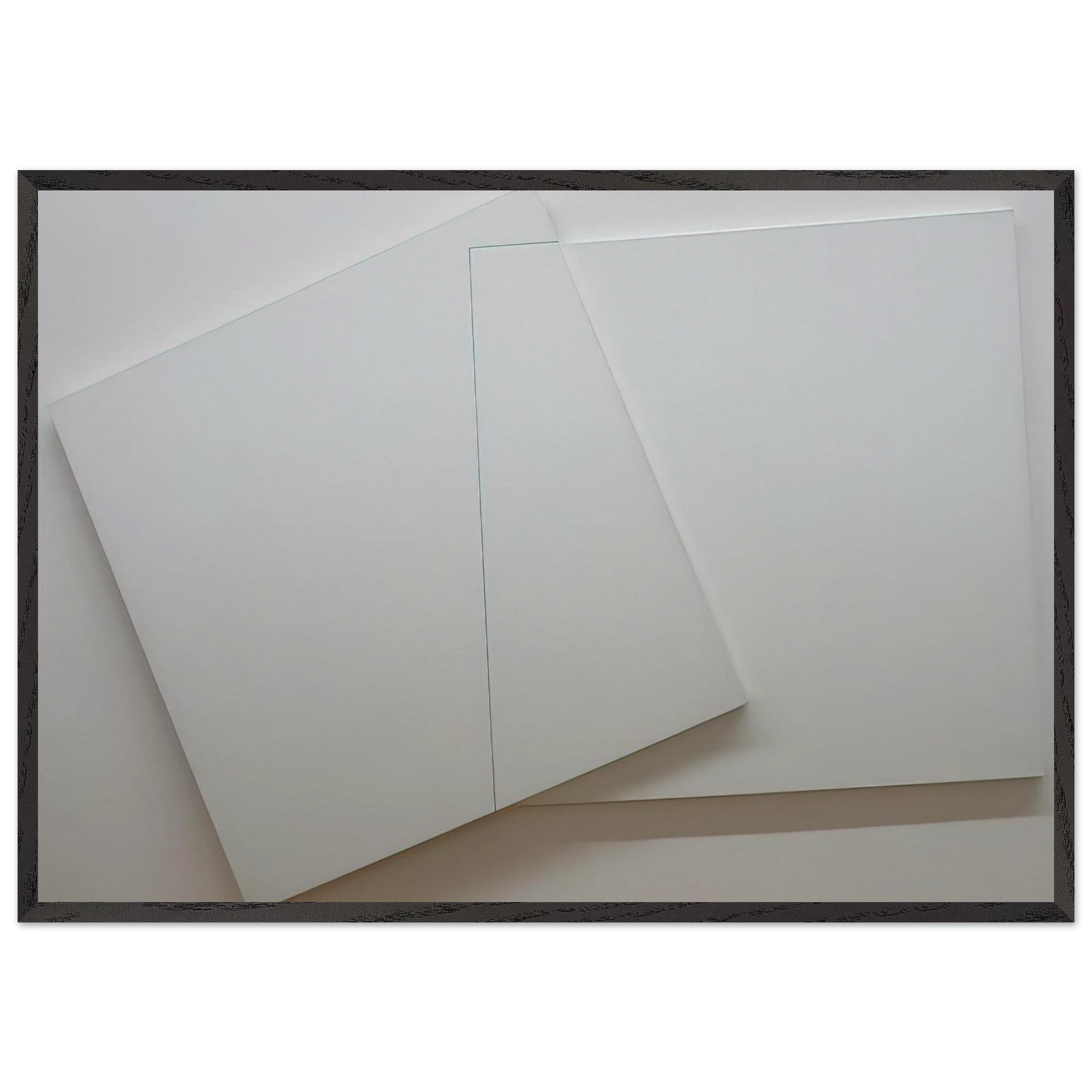 Supersition et transparence Carre derriere 0-90 degrees carre devant 20  110 degrees - Minimalism - Francois Morellet Framed Art Print – Black Wooden Frame - Default Title - -Framed Art Print