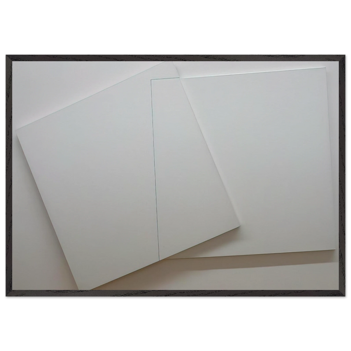 Supersition et transparence Carre derriere 0-90 degrees carre devant 20  110 degrees - Minimalism - Francois Morellet 70x100 cm / 28x40 inches Framed Art Print – Black Wooden Frame