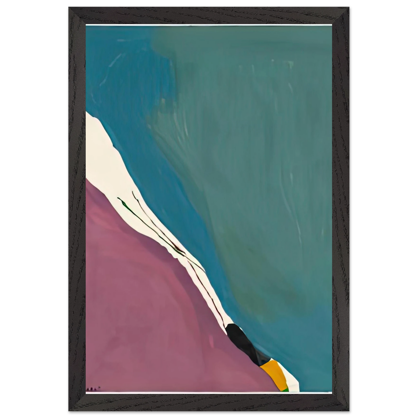 Helen Frankenthaler - Red Travels, 1971- Wall Art - 60x80 cm / 24x32 inches - Premium Wooden Framed Poster With Fine Art Paper - White frame