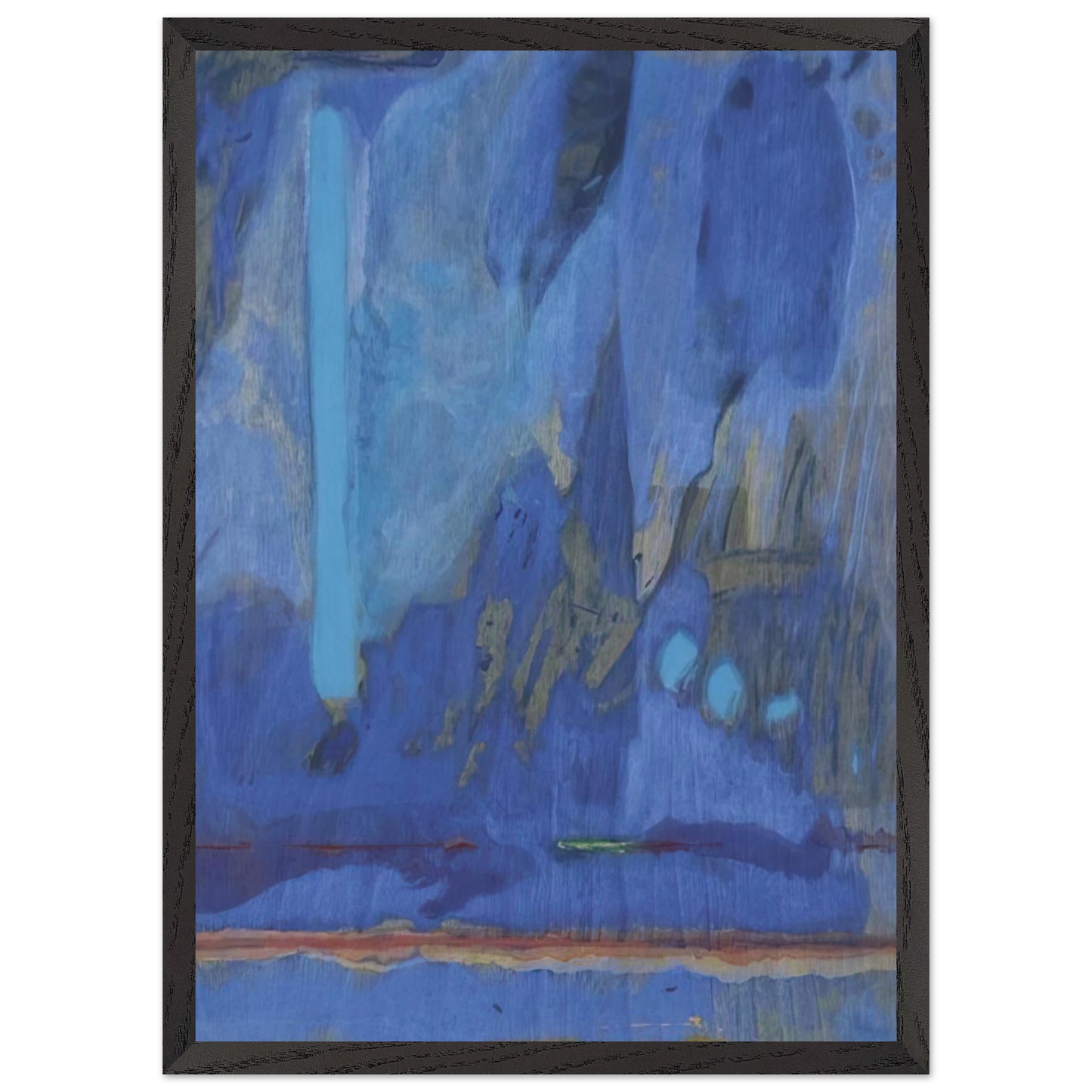 Helen Frankenthaler - Tales of Genji III - 1998 Wall art - 21x29.7 cm / 8x12" - Premium Wooden Framed Poster With Fine Art Paper - Black frame