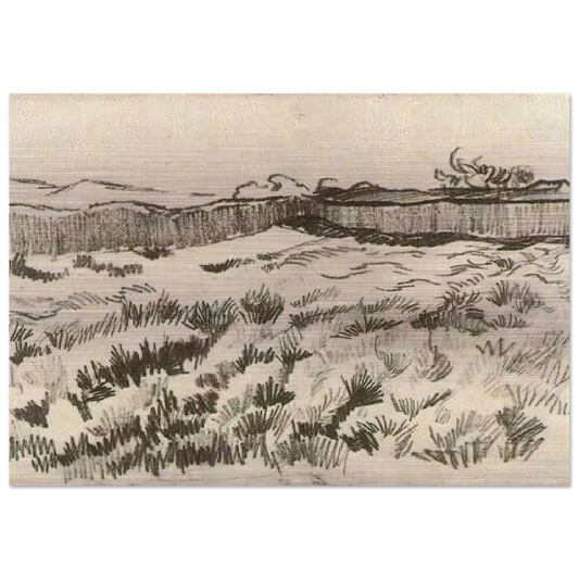 Enclosed Field - Vincent van Gogh Brushed Aluminum Print - 70x100 cm / 28x40 inches | Vincent van Gogh Aluminum Print | Vincent van Gogh Prints