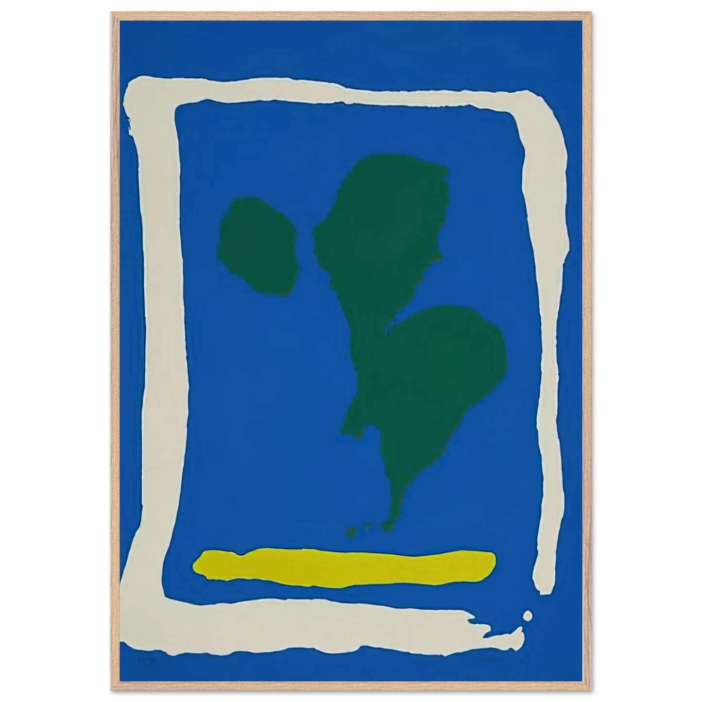 Helen Frankenthaler - Air Frame - 1965 Wall art - 70x70 cm / 28x28 inches - Premium Wooden Framed Poster With Fine Art Paper - White frame