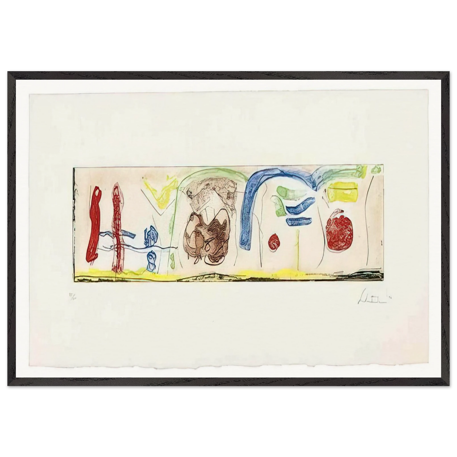 Bridges - 1996 - Helen Frankenthaler 70x100 cm / 28x40 inches Framed Art Print – Black Wooden Frame