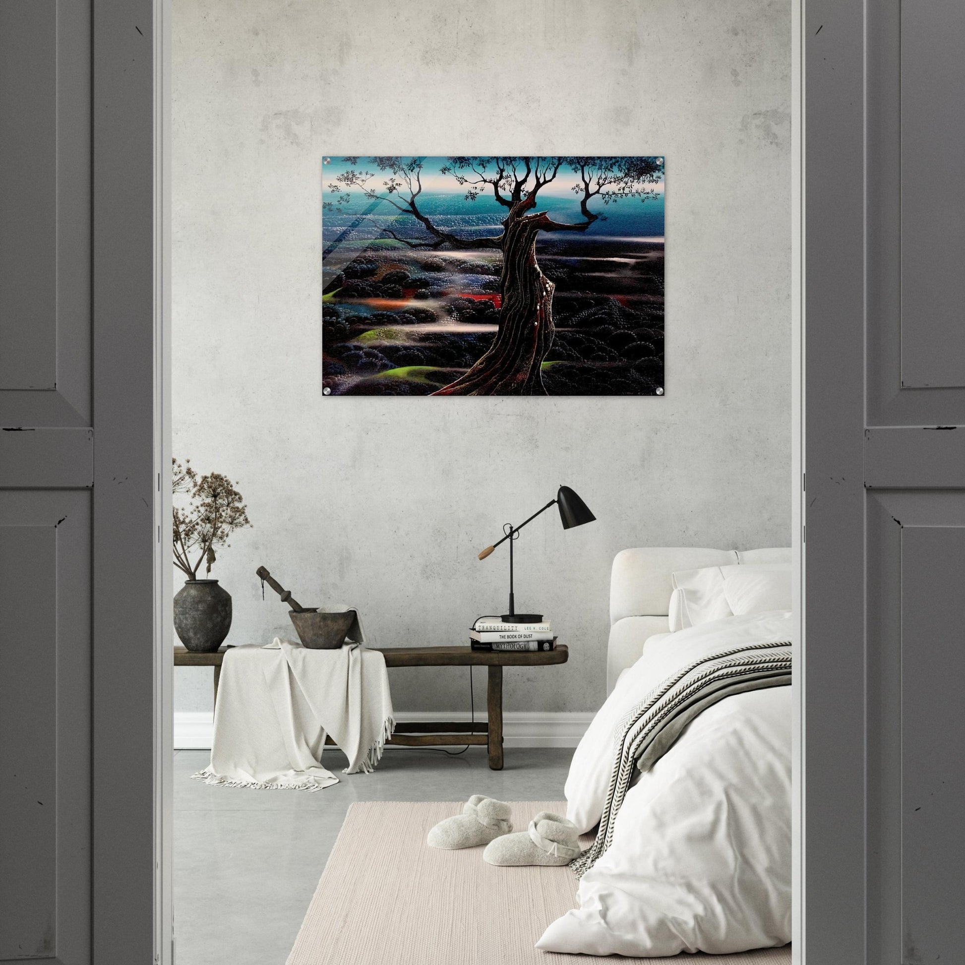 Wild Valley - Eyvind Earle Acrylic Print - 70x100 cm / 28x40″ inches | Eyvind Earle Wall Art | Eyvind Earle Prints