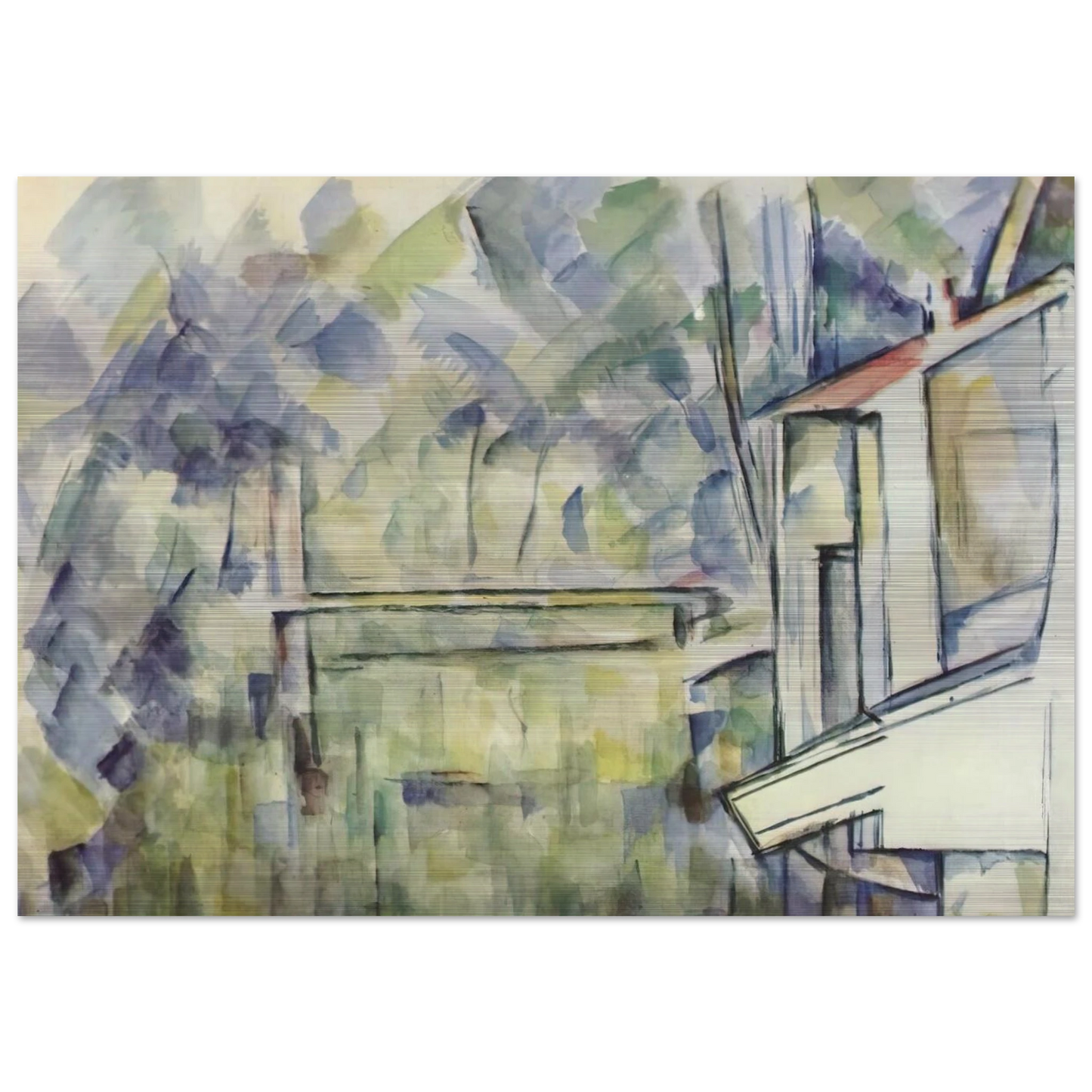 Mill on the River - Paul Cézanne Brushed Aluminum Print - 70x100 cm / 28x40 inches | Paul Cézanne Aluminum Print | Paul Cézanne Prints
