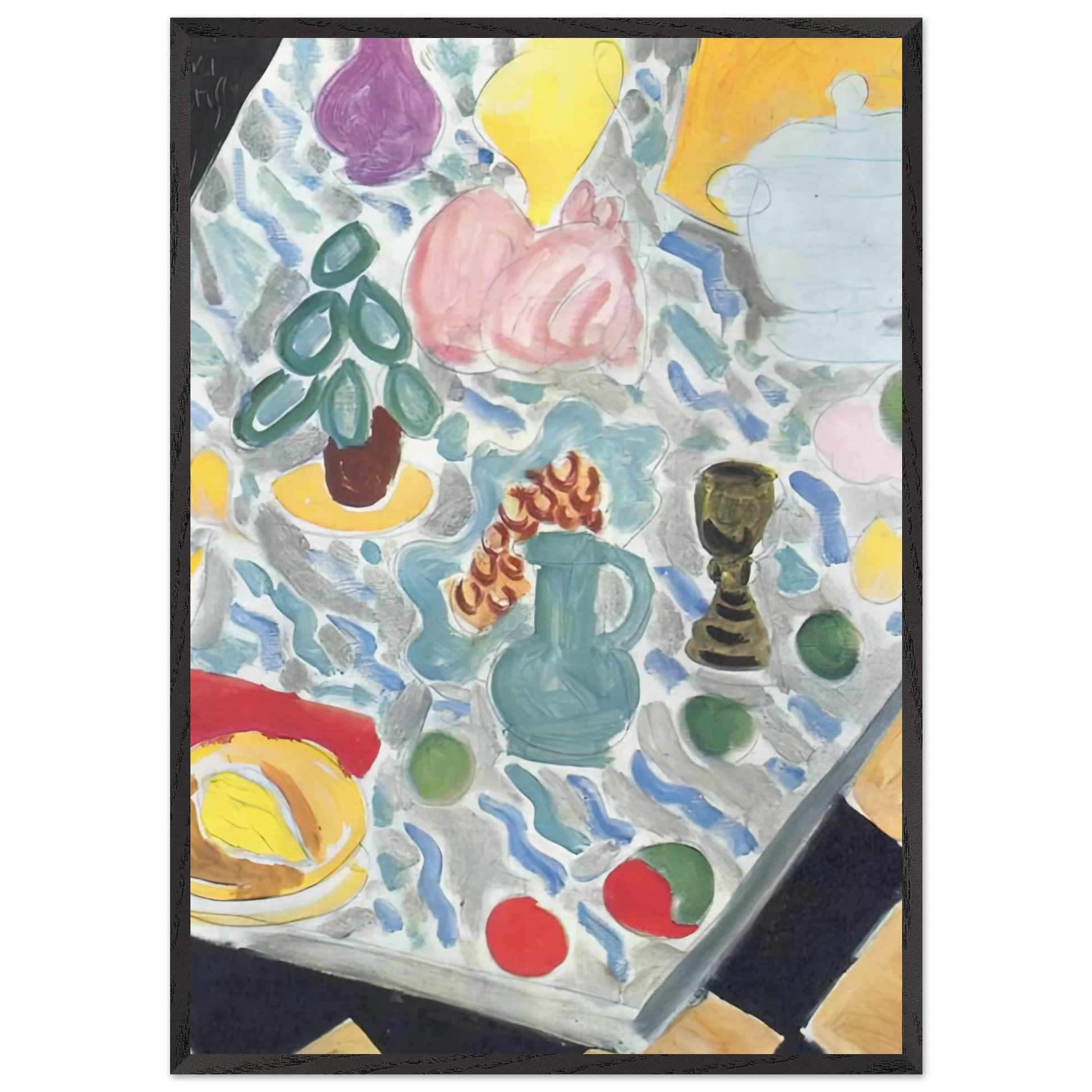 STILL LIFE WITH A MARBLE TABLE 1941 - Henri Matisse Framed Art Print – Black Wooden Frame - Default Title - -Framed Art Print