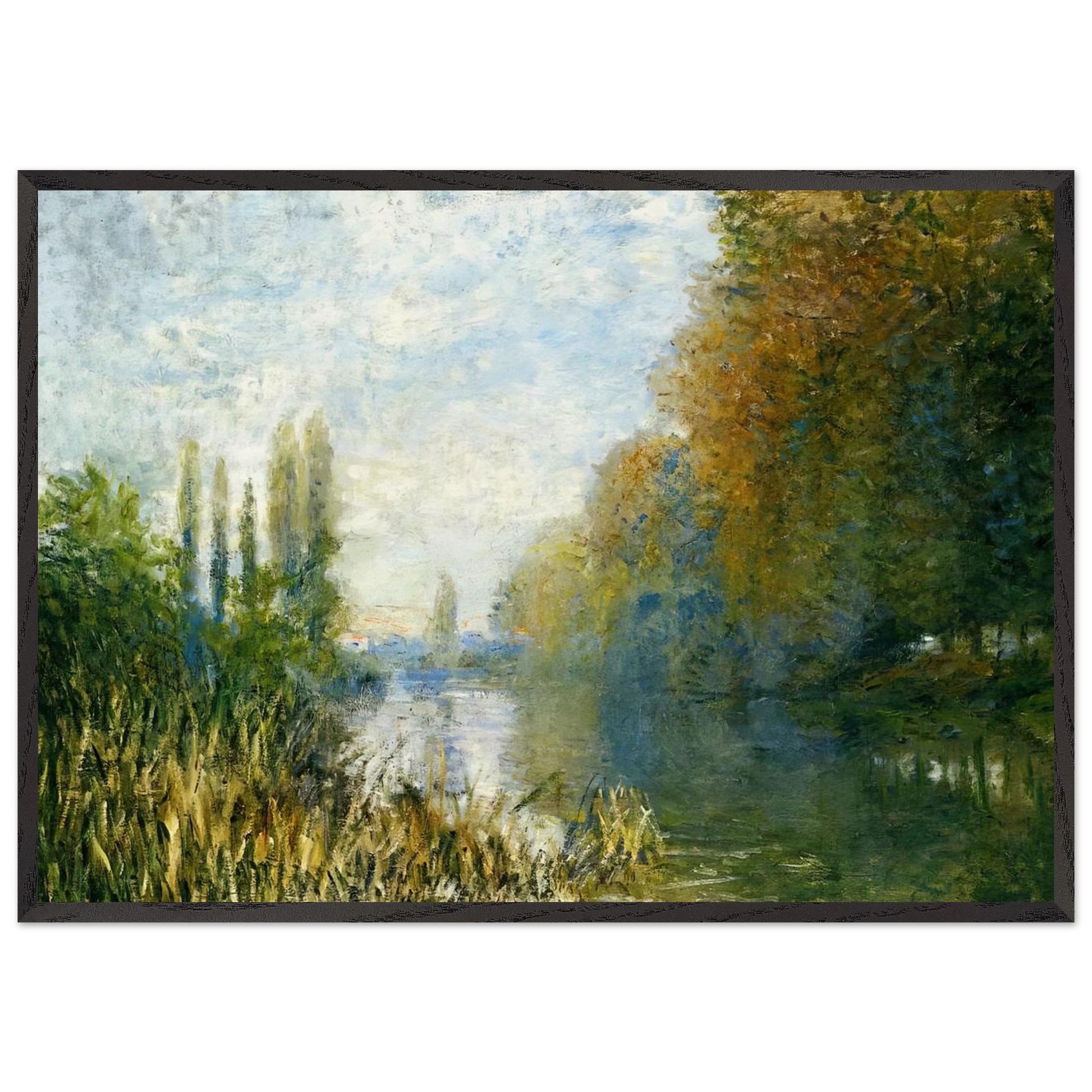 The Banks of The Seine in Autumn - claude monet Framed Art Print – Black Wooden Frame - Default Title - -Framed Art Print