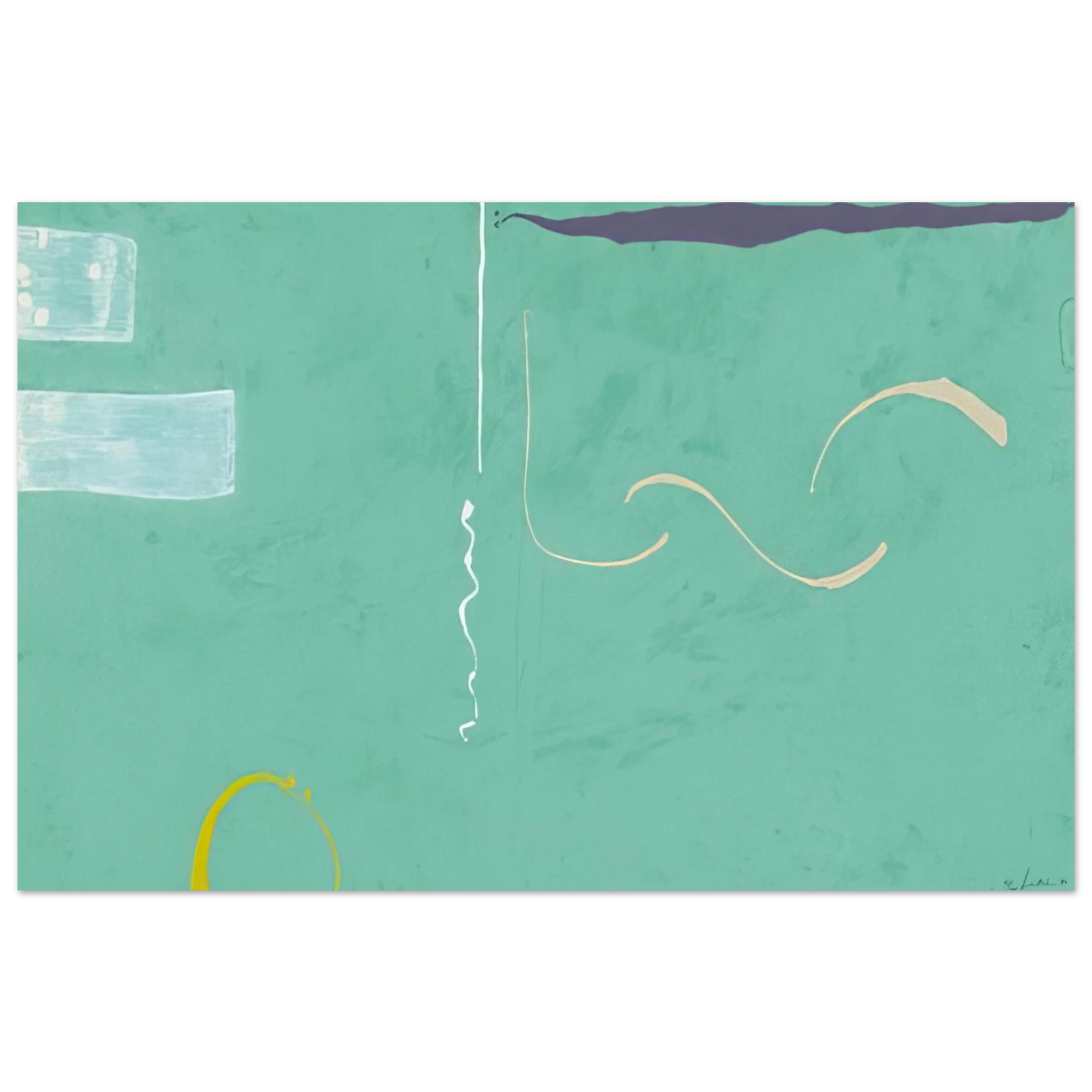 Helen Frankenthaler - Tahiti - 1989 Wall art - 15x20 cm / 6x8 inches - Premium Wooden Framed Poster With Fine Art Paper - White frame