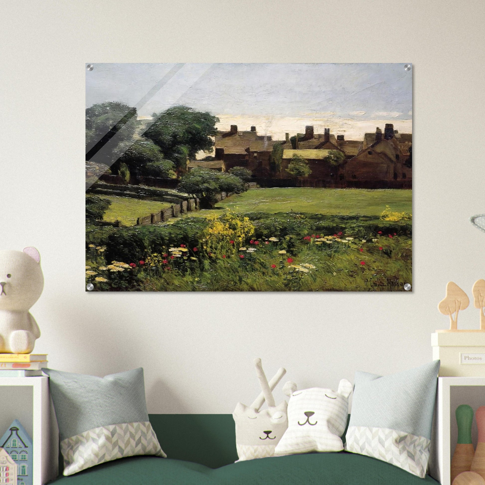 Village Scene - Childe Hassam Acrylic Print - 70x100 cm / 28x40″ inches