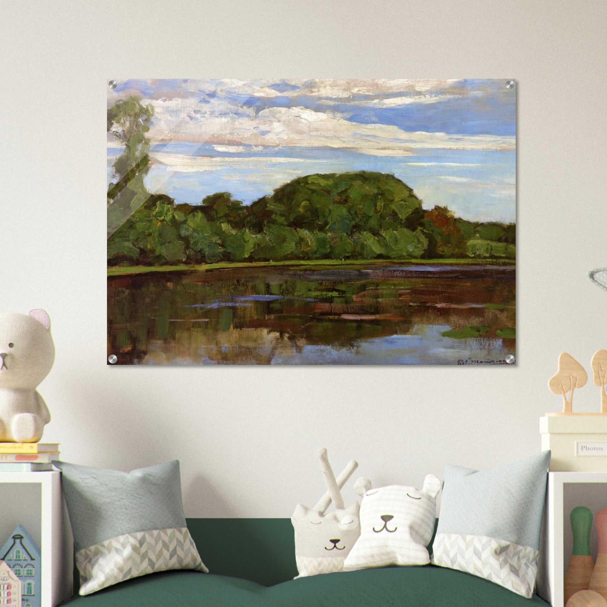 Geinrust Farm with Isolated Tree - Piet Mondrian Acrylic Print - 70x100 cm / 28x40″ inches